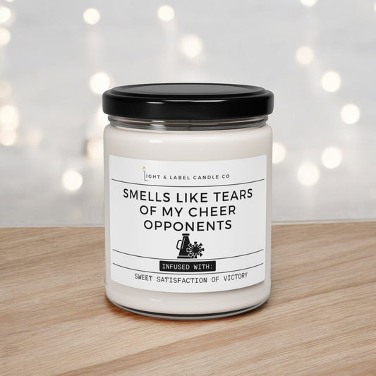 Cheer Candle | Girls Cheer Gift | Boys Cheer Gift | Senior Cheer Gift | Sports Candle Gift Idea | 9 oz Soy Candle
