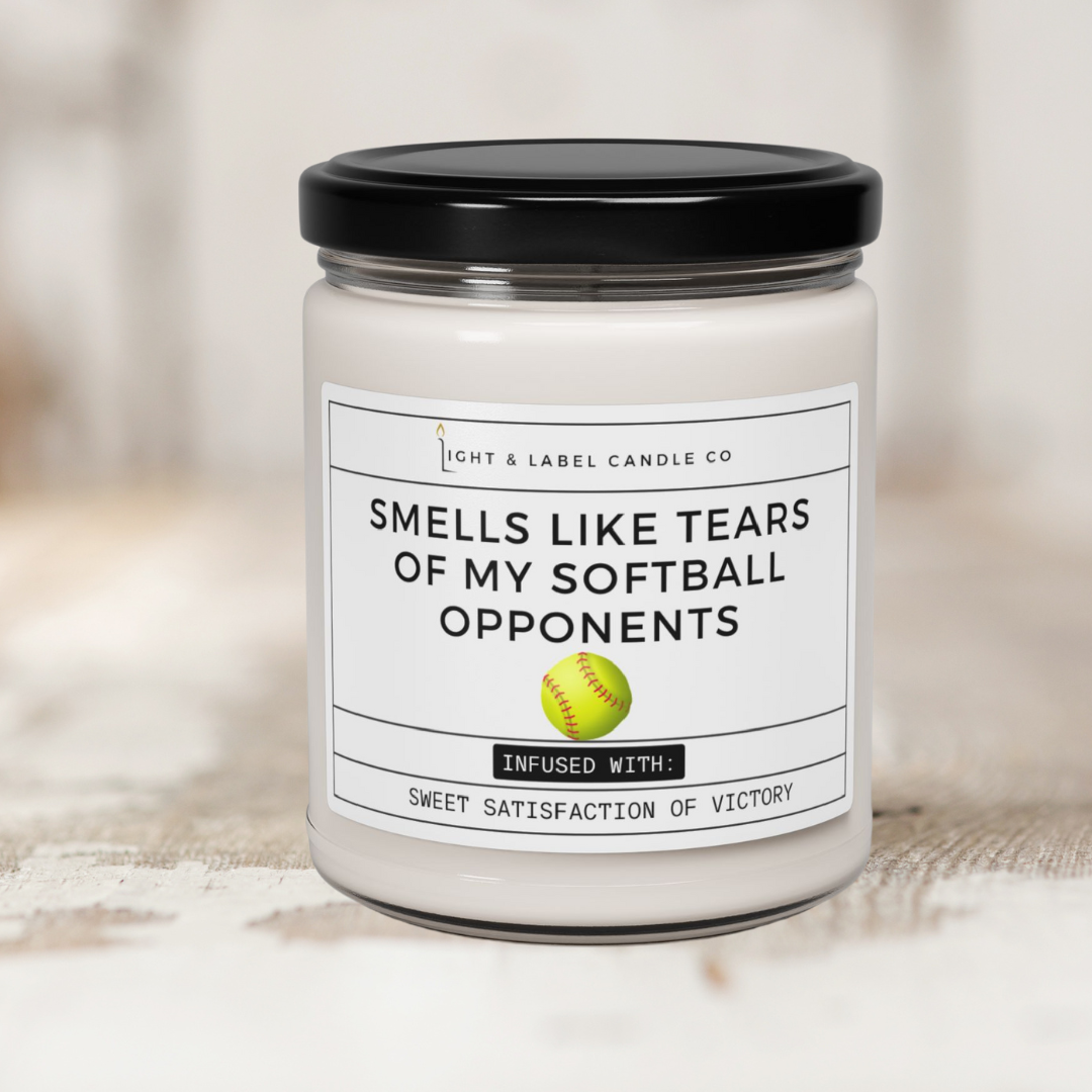 Smells Like Tears of My Softball Opponents Candle - 9 oz Soy Candle