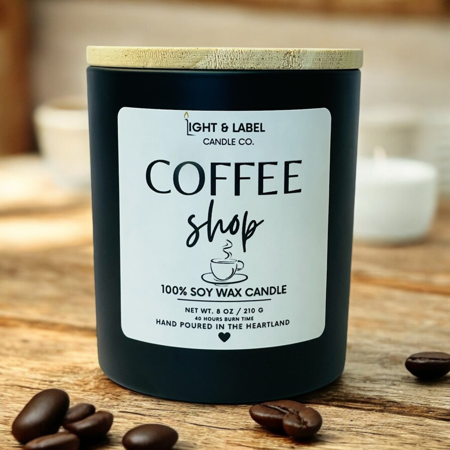 Coffee Shop Soy Wax Candle| Candle Gift in Jar| Soy Natural Non Toxic Hand-Poured Soy Wax Candle | Signature