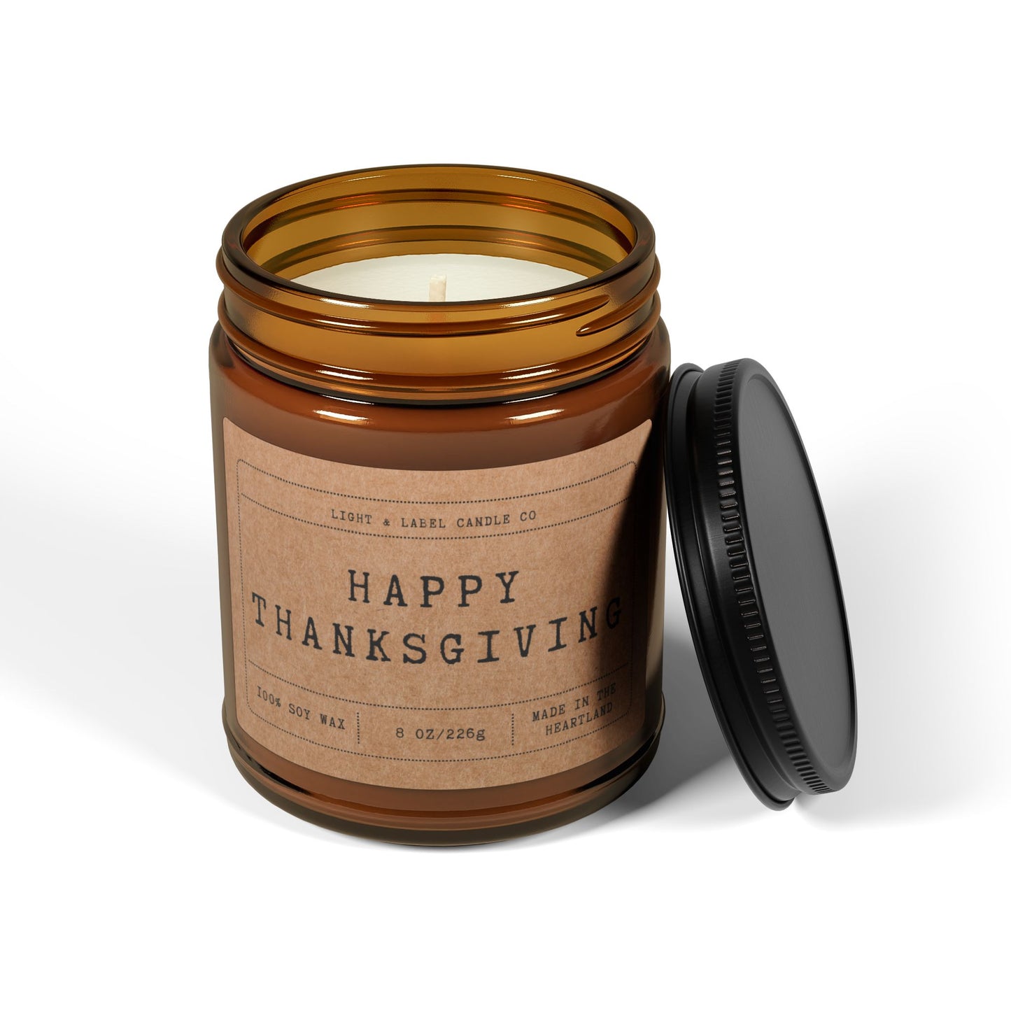 Happy Thanksgiving Candle Gift | Thanksgiving Housewarming Candle | Holiday Candle Housewarming Gift | Thanksgiving Soy Wax Candle Gift