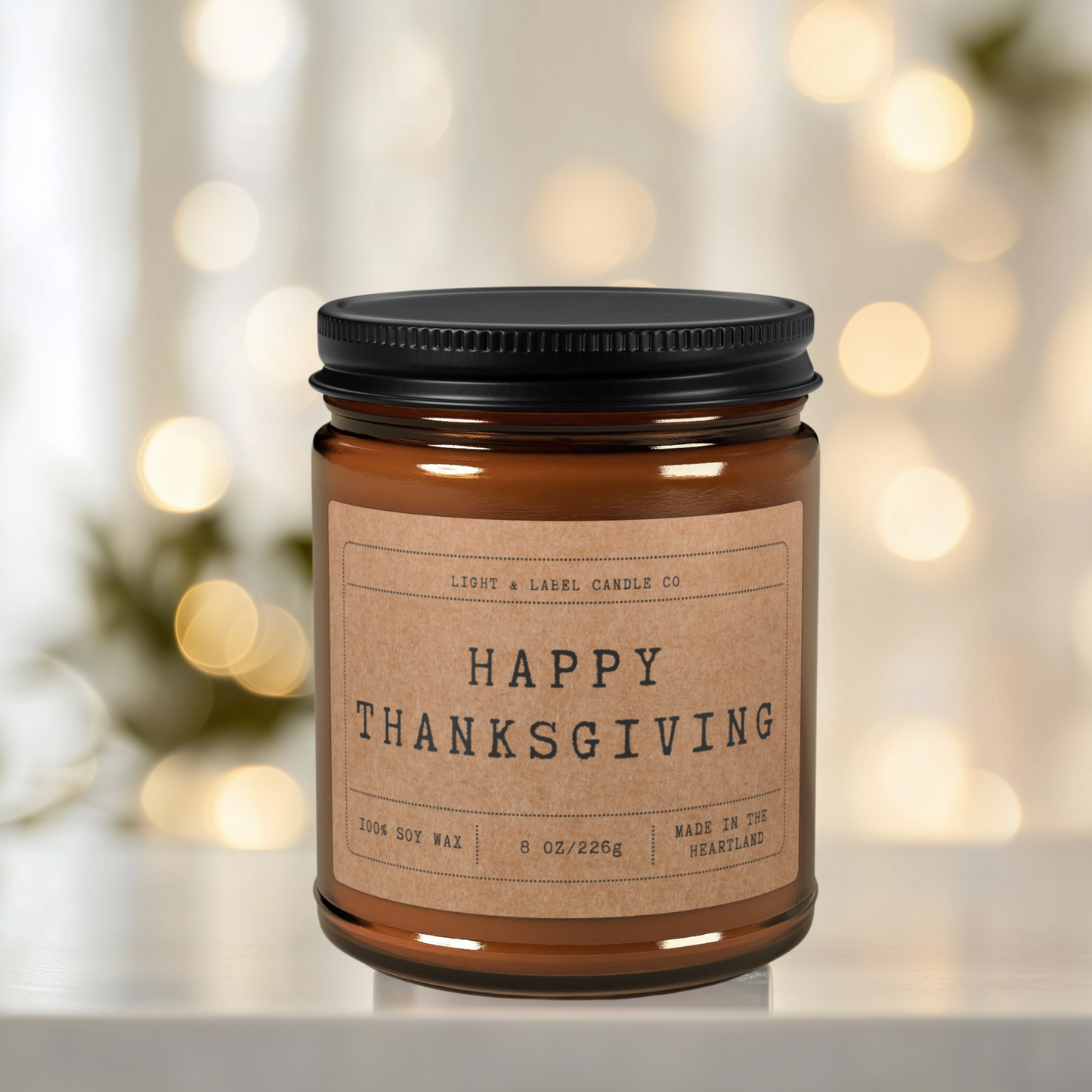 Happy Thanksgiving Candle Gift | Thanksgiving Housewarming Candle | Holiday Candle Housewarming Gift | Thanksgiving Soy Wax Candle Gift