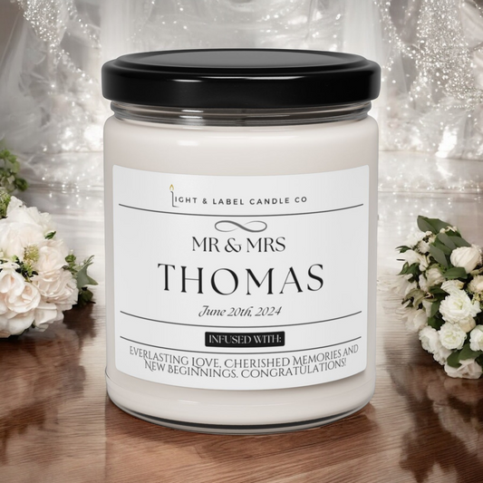 Mr & Mrs Wedding Candle Gift - 9 oz Soy Candle