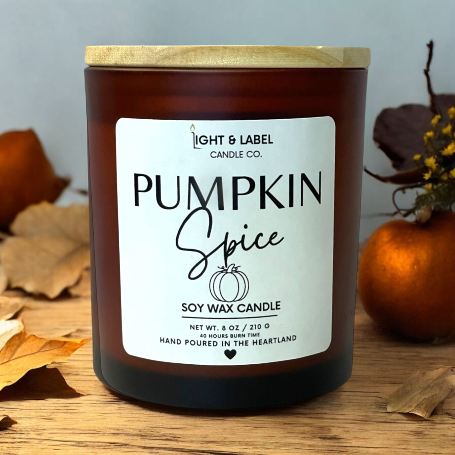 Pumpkin Spice Fall Soy Wax Candle| Fall Scented Candle| Fall Natural Non Toxic Hand-Poured Soy Wax Candle | Signature Collection