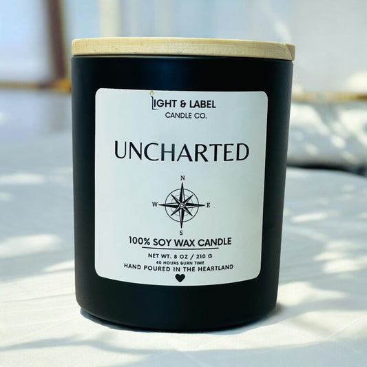 Uncharted Soy Wax Candle| Candle Gift in Jar| Soy Natural Non Toxic Hand-Poured Soy Wax Candle | Man Candle | Signature