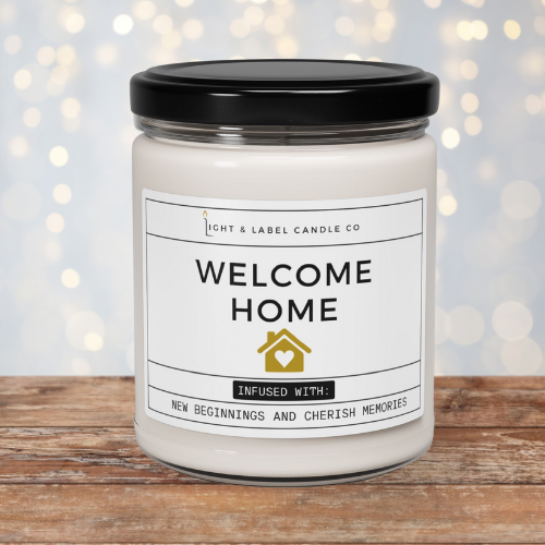 Welcome Home Customized Candle | New Home Gift | Realtor Homebuyer Gift | Housewarming Candle Gift | New House Candle Gift | 9 oz Soy Candle